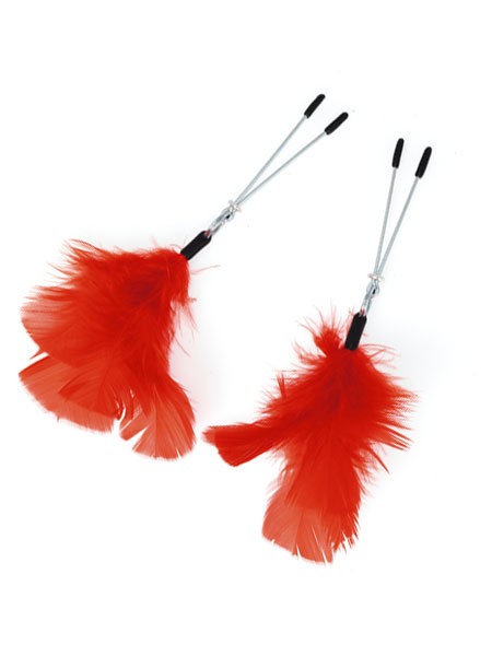 Metall-Nippelklemmen mit Federn, rot