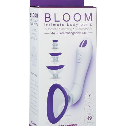 Bloom - Intimate Body Pump: Körperpumpe mit 4 Aufsätzen, lila/weiß Bloom - Intimate Body Pump: Körperpumpe mit 4 Aufsätzen, lila/weiß