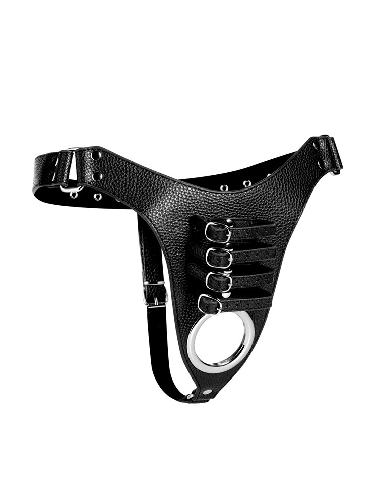Strict Male Chastity Harness: Keuschheitsgürtel mit Peniskäfig, schwarz