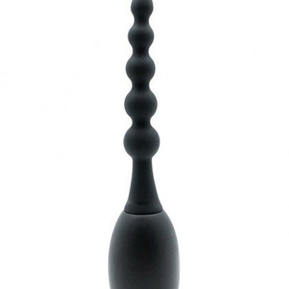 Silikon-Intimdusche gerippt, schwarz Silikon-Intimdusche gerippt, schwarz