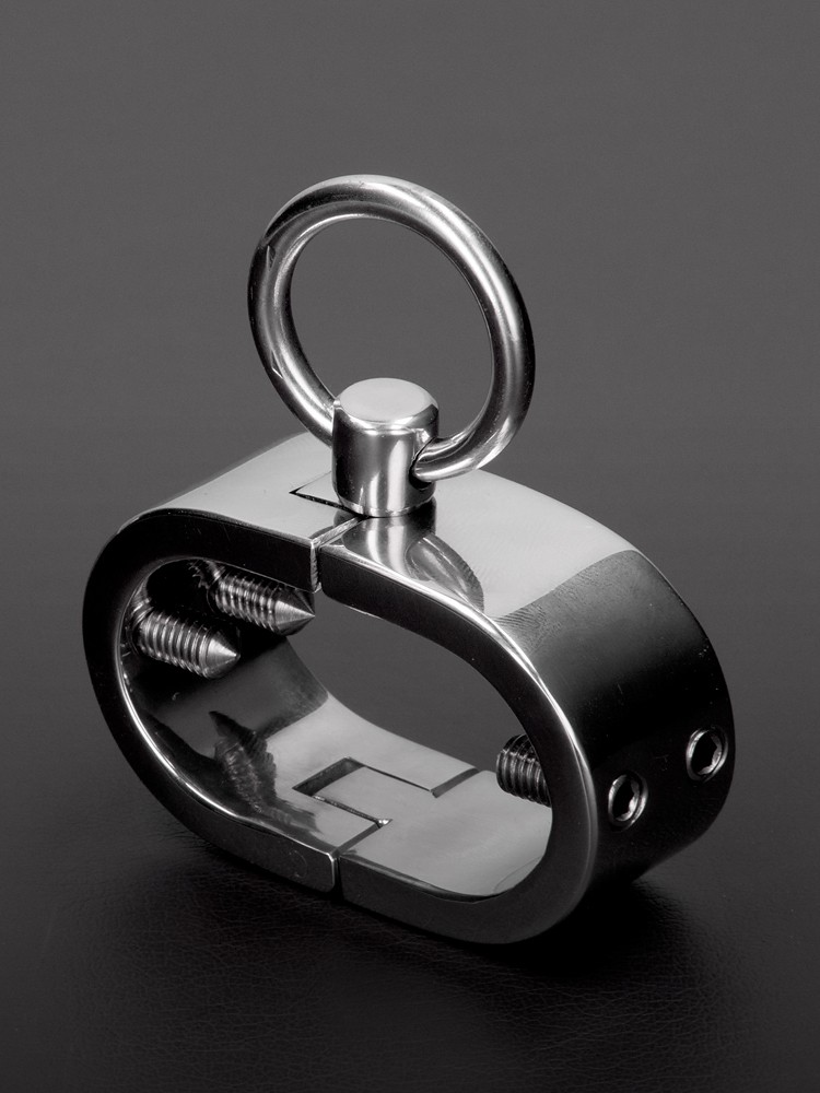 Triune Oval Kalis Teeth Testicle Bracelet: Edelstahl-Hodenstretcher mit Spikes