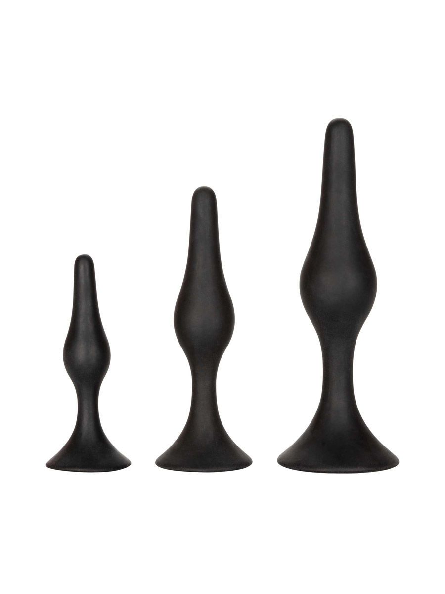 Silicone Anal Starter Kit: Analplug-Set, schwarz