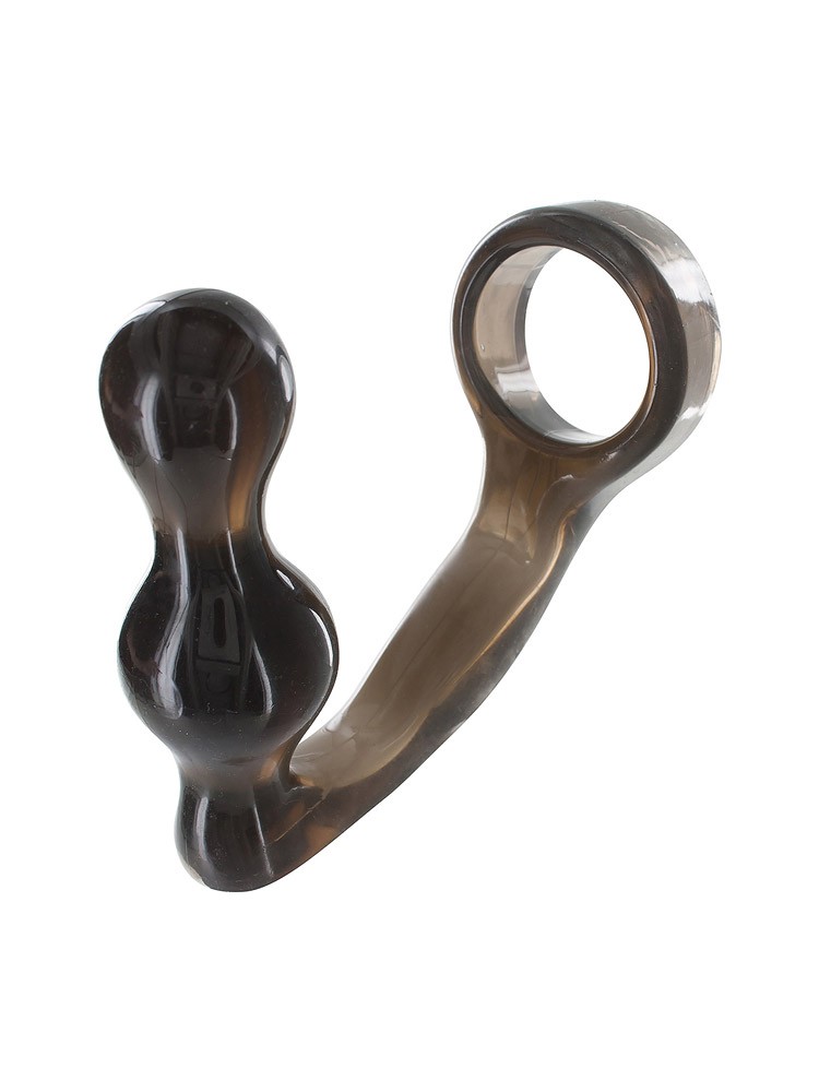 Power Plug & Penisring: Penisring mit Analplug, smoke