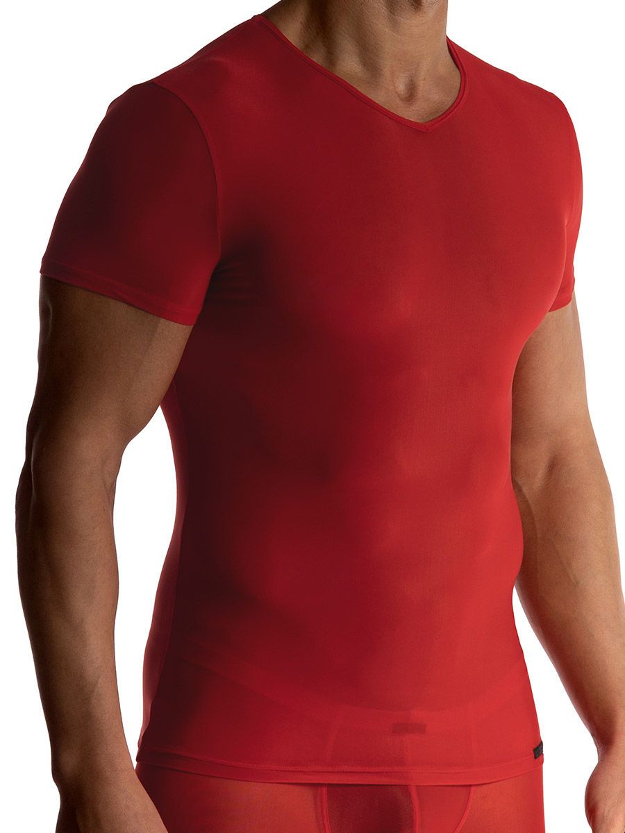 MANSTORE M101: V-Neck-Shirt, chili (L)
