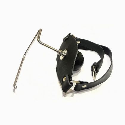 Black Label The Holder Ball Gag: Leder-Knebel mit Silikon-Ballknebel, schwarz Black Label The Holder Ball Gag: Leder-Knebel mit Silikon-Ballknebel, schwarz