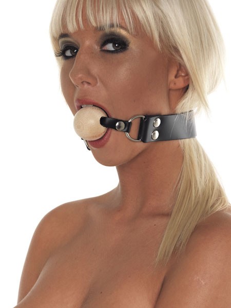 Lederknebel mit Holzball