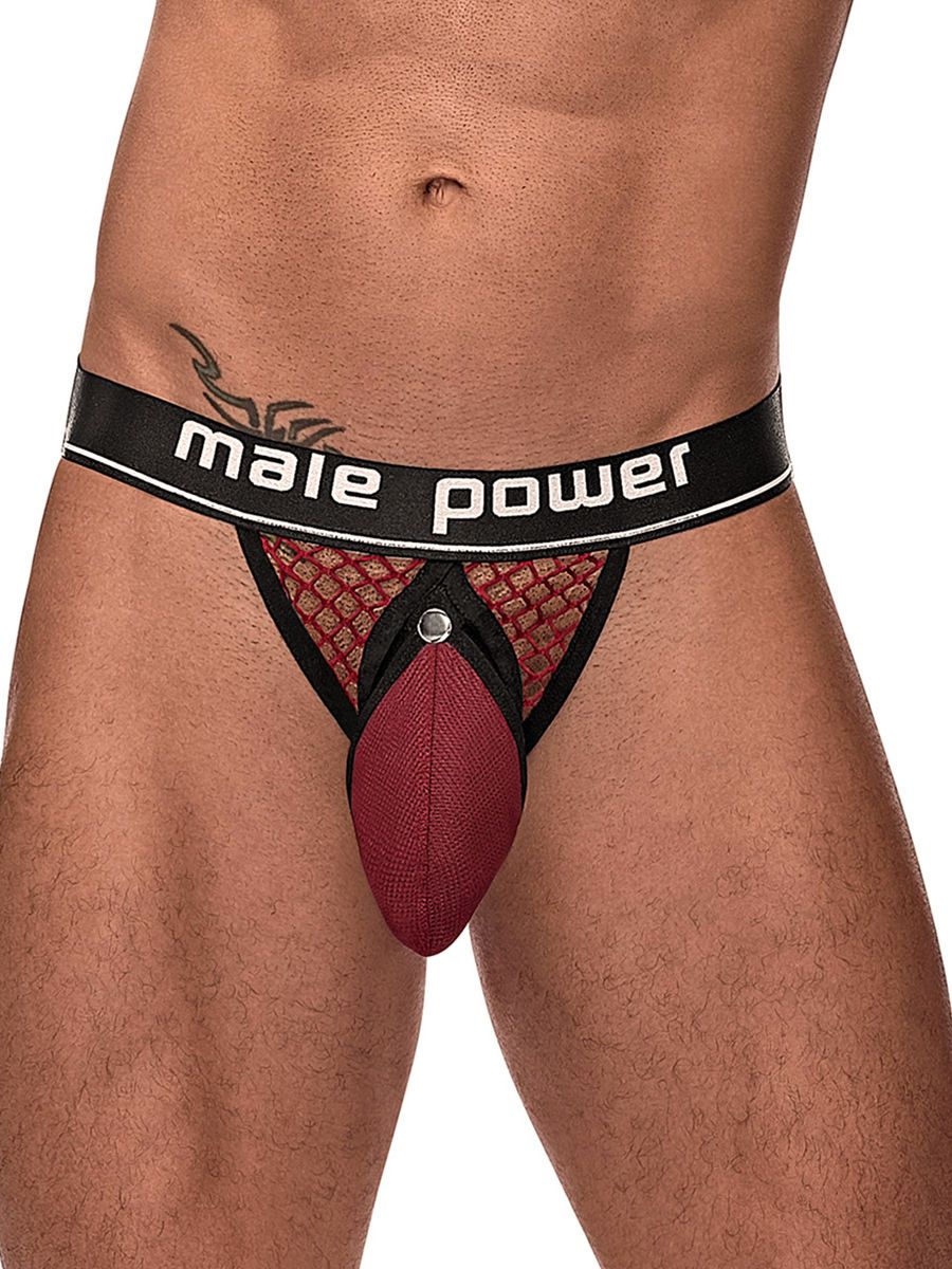 Male Power Cock Pit: Ring Jock, burgundy (L/XL)
