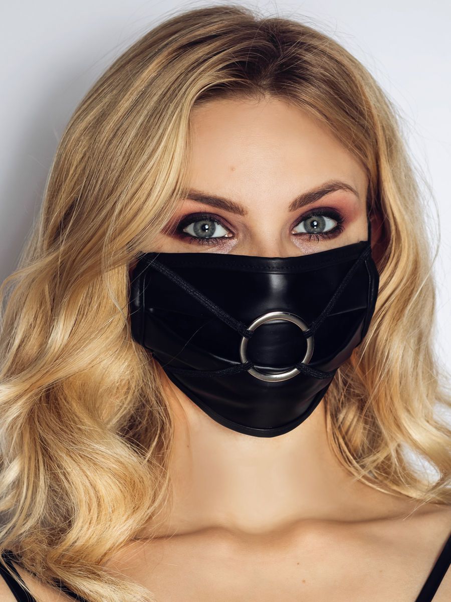 Noir Handmade: Maske mit O-Ring, schwarz