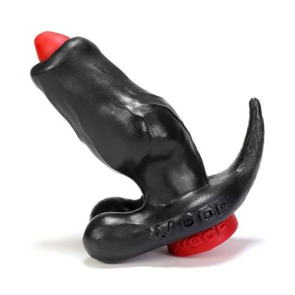 Oxballs Woof! Plug with Plunger: Silikon-Analtunnel mit Stopper, schwarz/rot Oxballs Woof! Plug with Plunger: Silikon-Analtunnel mit Stopper, schwarz/rot
