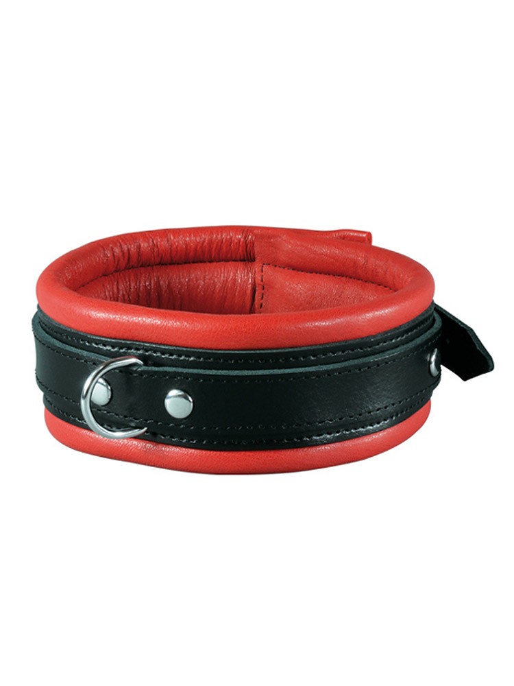 Xx-DreamsToys: Leder-Halsfessel, rot/schwarz