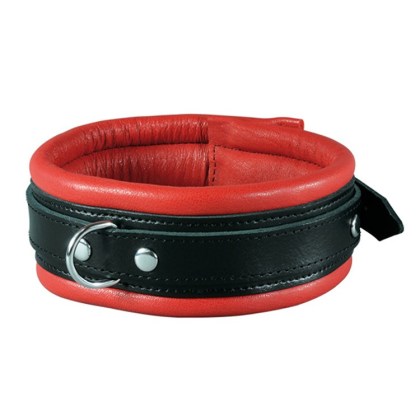 Xx-DreamsToys: Leder-Halsfessel, rot/schwarz Xx-DreamsToys: Leder-Halsfessel, rot/schwarz