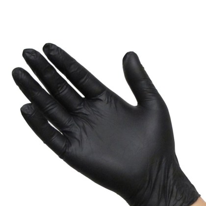 Latex-Einmalhandschuhe 100er Pack, schwarz (M) Latex-Einmalhandschuhe 100er Pack, schwarz (M)