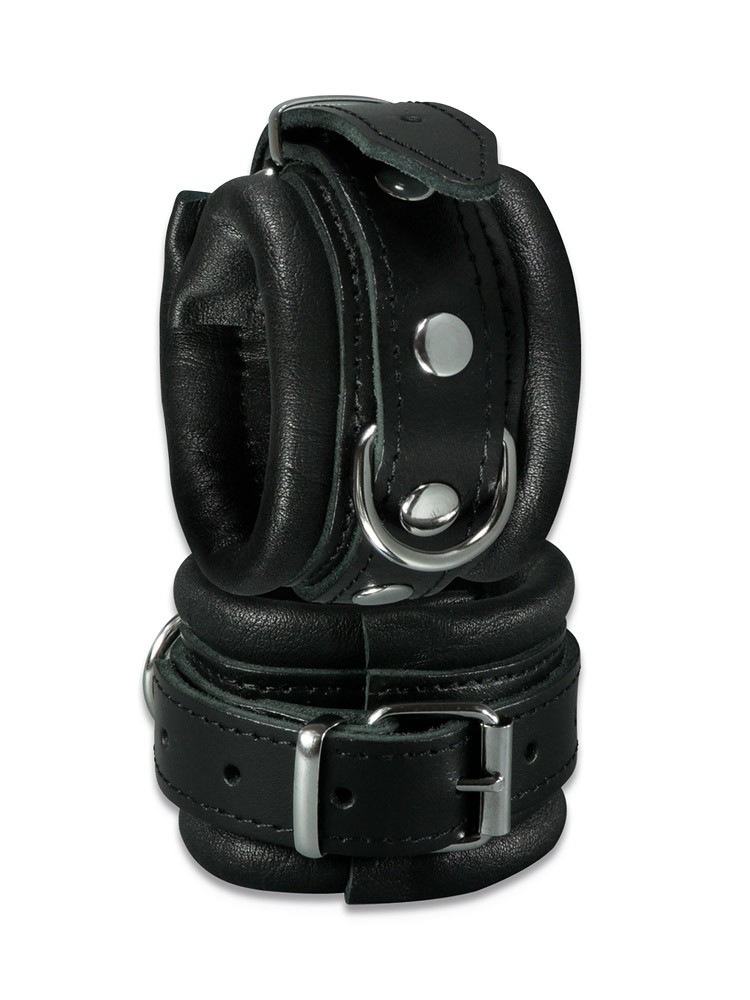 Xx-DreamsToys: Leder-Handfesseln, schwarz