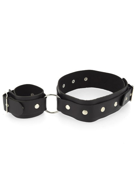 Leder-Oberschenkel-Handfessel, schwarz