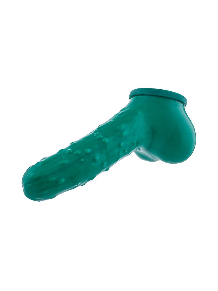 Toylie Gurke: Latex-Penis-Hodenhülle (15cm), grün