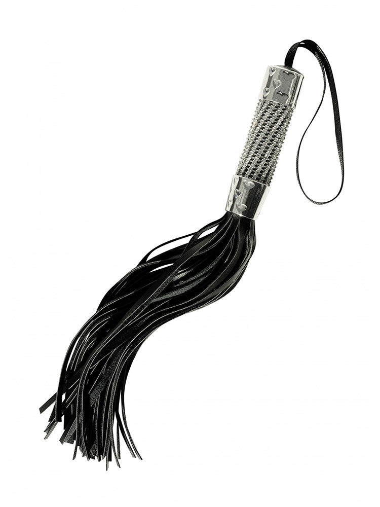 Midnight Bling Flogger: Peitsche, silber/schwarz
