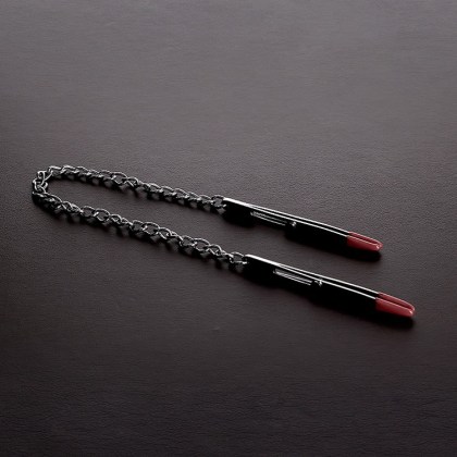 Triune Tweezer Deluxe Clamps: Edelstahl-Nippelklemmen mit Kette Triune Tweezer Deluxe Clamps: Edelstahl-Nippelklemmen mit Kette