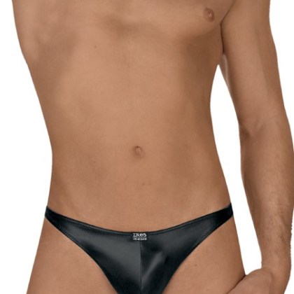 Eros Veneziani: Kunstledertanga, schwarz (L/XL) Eros Veneziani: Kunstledertanga, schwarz (L/XL)