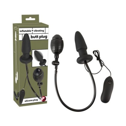 Inflatable + Vibrating Butt Plug: Vibro-Pump-Analplug, schwarz Inflatable + Vibrating Butt Plug: Vibro-Pump-Analplug, schwarz
