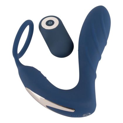 Vibrating Prostate Plug with cockring: Vibro-Plug mit Penisring, blau Vibrating Prostate Plug with cockring: Vibro-Plug mit Penisring, blau
