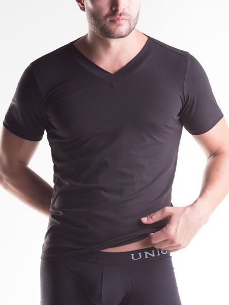 Unico Clasicos: V-Neck-Shirt, schwarz (S)