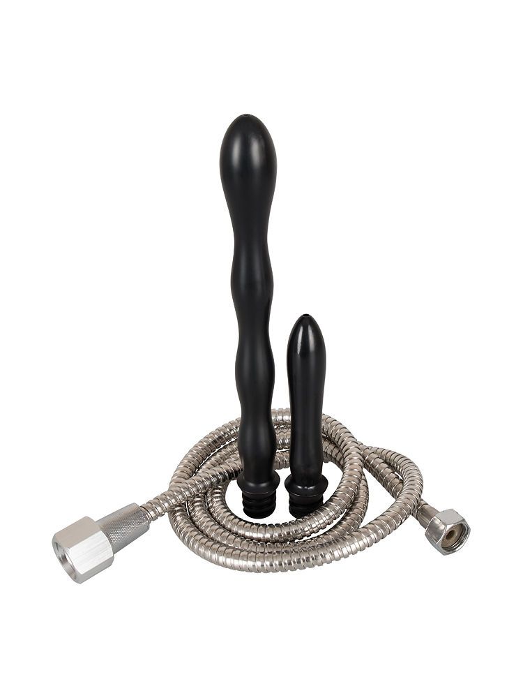 Deluxe Shower Me: Intimduschen-Set mit Schlauch, silber/schwarz