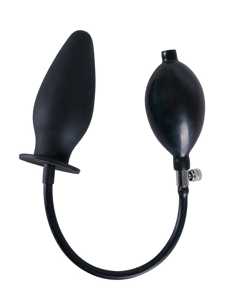 True Black Large: Analplug mit Pumpe, schwarz