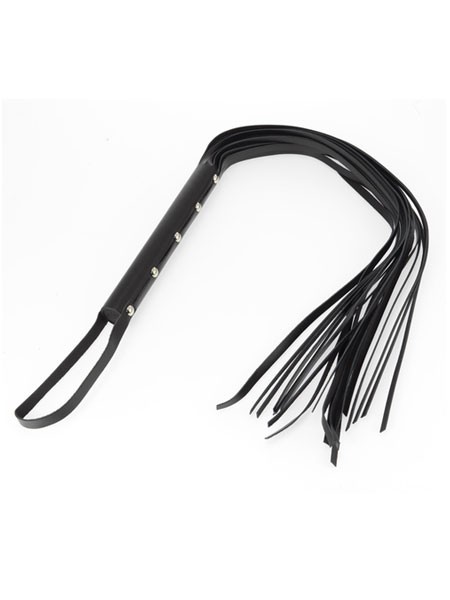 Lederpeitsche mit 15 Riemen, schwarz