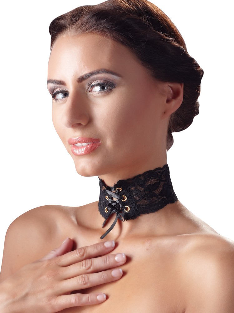 Spitzenhalsband, schwarz