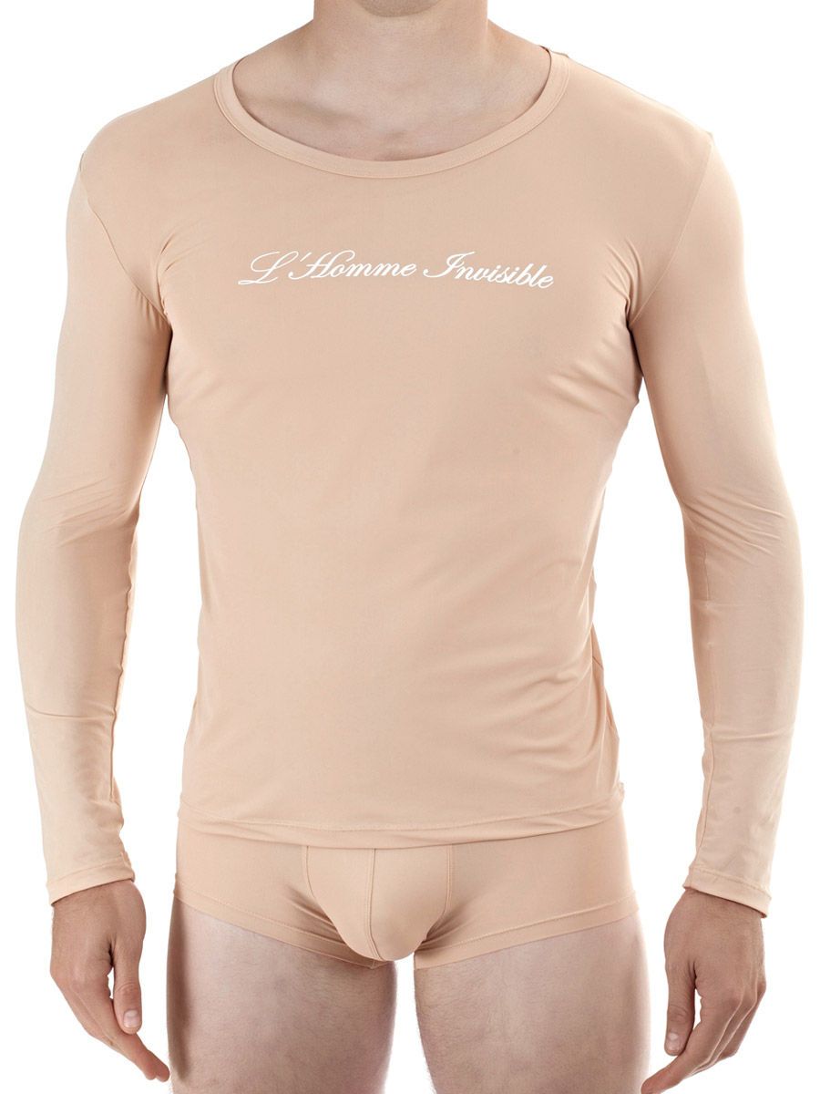 L%27Homme Sensitive: Longshirt U-Neck, nude (M)