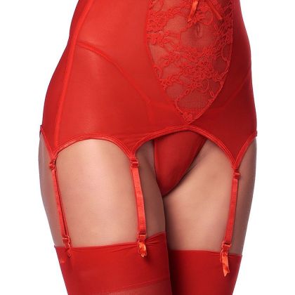 Strapsgürtel mit String und Strümpfen, rot (L/XL) Strapsgürtel mit String und Strümpfen, rot (L/XL)