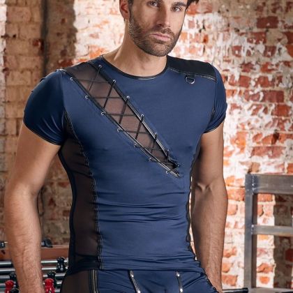 NEK: Herren-T-Shirt, blau/schwarz (XL) NEK: Herren-T-Shirt, blau/schwarz (XL)