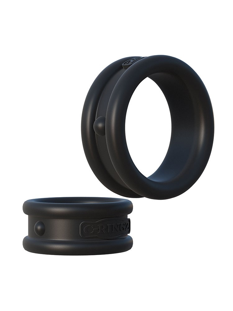 C-Ringz Max-Width Rings: Penisringe-Set, schwarz