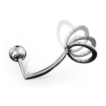 Anal Intruder: Edelstahl-Penis-/Hodenring (40mm) mit Analplug Anal Intruder: Edelstahl-Penis-/Hodenring (40mm) mit Analplug