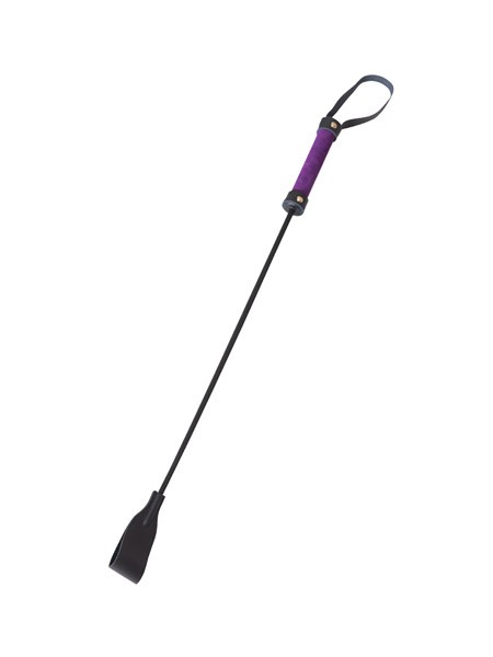 Kunststoff-Gerte mit Lederspitze, violett/schwarz