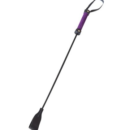 Kunststoff-Gerte mit Lederspitze, violett/schwarz Kunststoff-Gerte mit Lederspitze, violett/schwarz