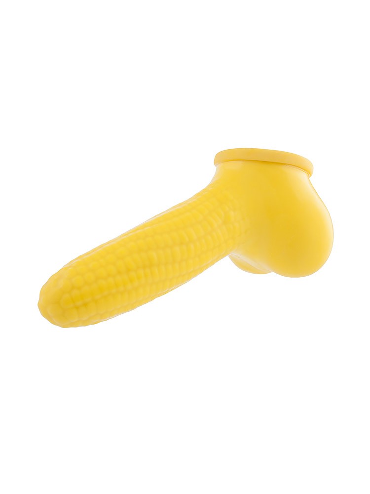 Toylie Mais: Latex-Penis-Hodenhülle (15cm), gelb