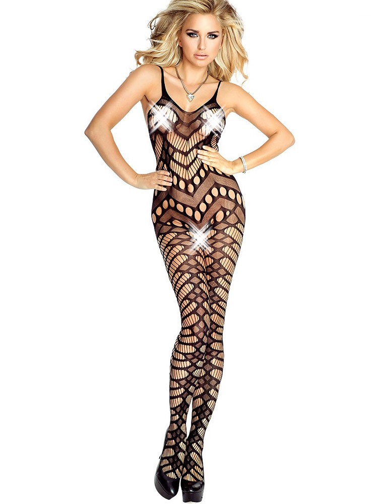 Provocative: Ouvertcatsuit, schwarz (S/M)