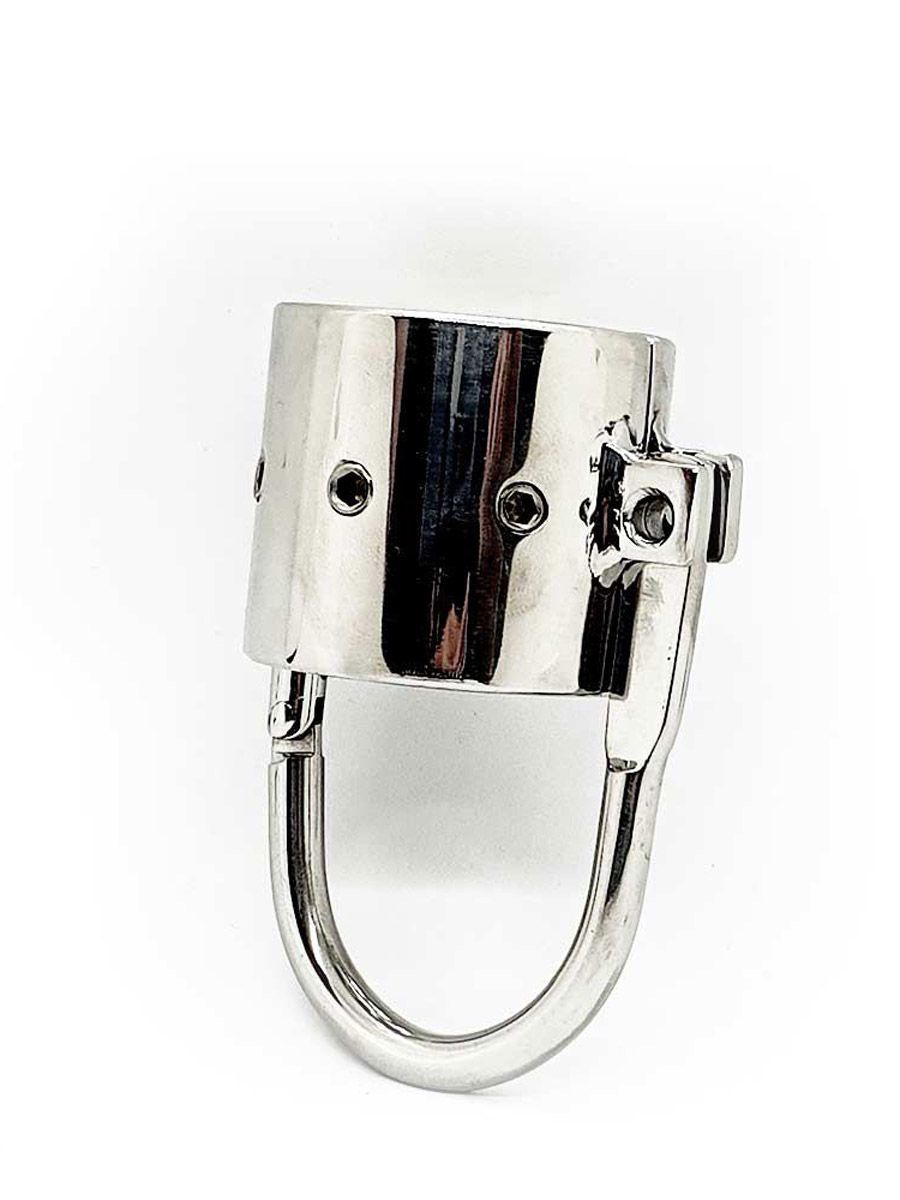 Black Label Spiked Ball Crucher: Edelstahl-Hodenstretcher