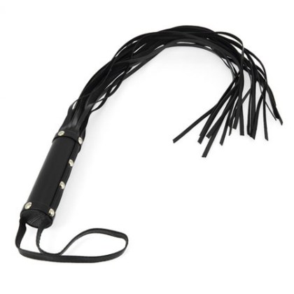 Lederpeitsche mit 19 Riemen, schwarz Lederpeitsche mit 19 Riemen, schwarz