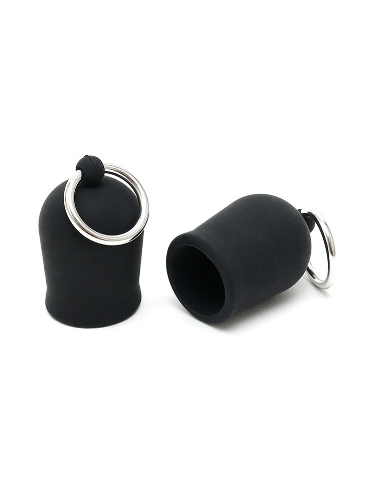 Silikon-Nippelsauger mit Ring, schwarz