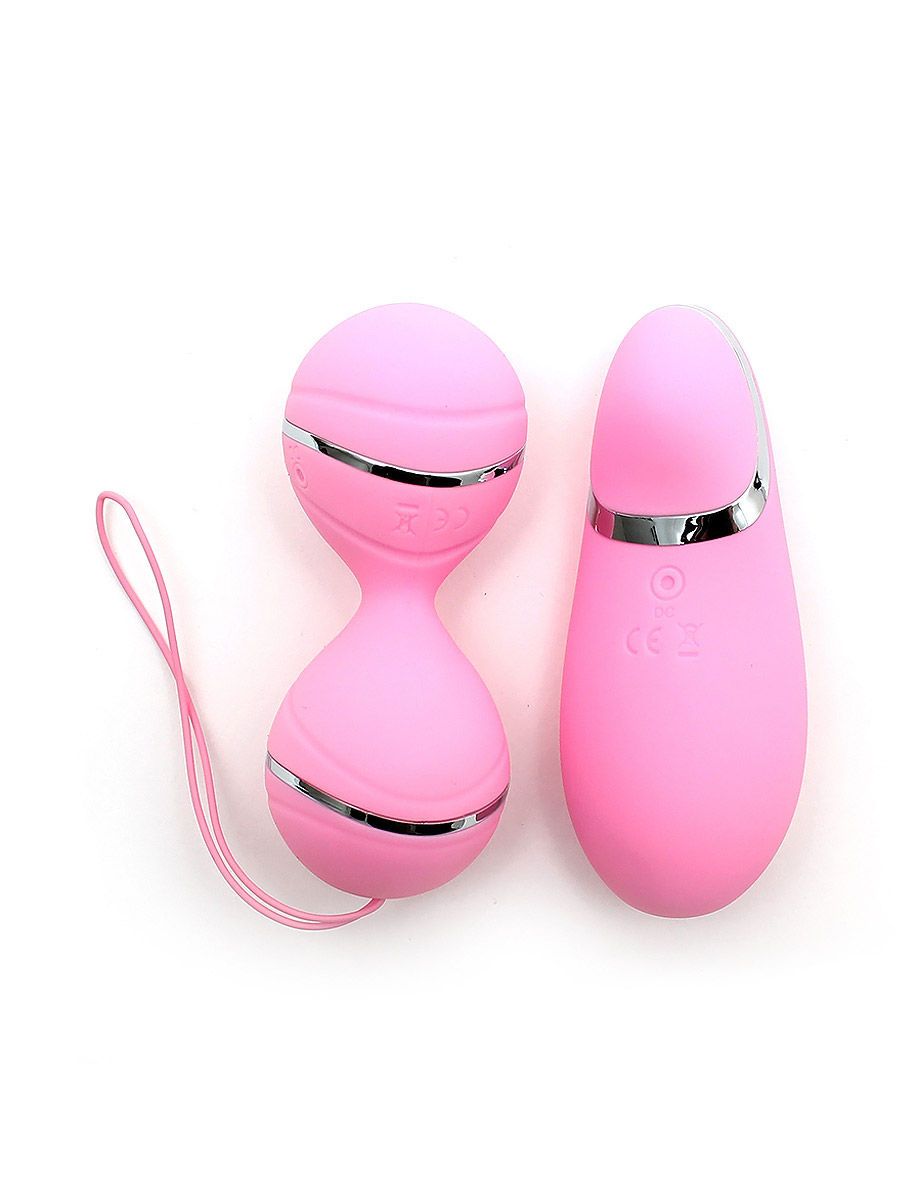 Ibiza Vibrating Lay-On Kegel Ball: Vibro-Liebeskugel-Set, rosa/chrom