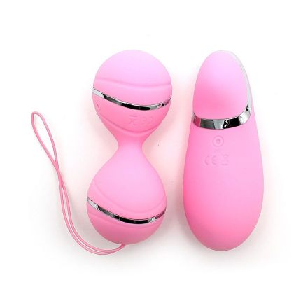 Ibiza Vibrating Lay-On Kegel Ball: Vibro-Liebeskugel-Set, rosa/chrom Ibiza Vibrating Lay-On Kegel Ball: Vibro-Liebeskugel-Set, rosa/chrom
