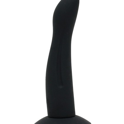Silikon-Dildo (glatt) mit Saugfuß für Strap-On (16cm), schwarz Silikon-Dildo (glatt) mit Saugfuß für Strap-On (16cm), schwarz