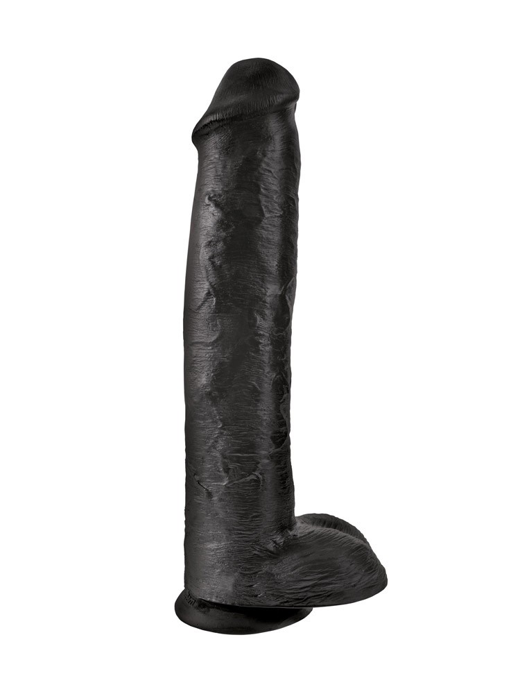 King Cock 15%27%27 with Balls: Dildo mit Hoden, schwarz