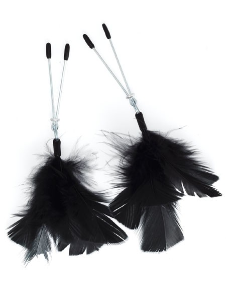 Metall-Nippelklemmen mit Federn, schwarz