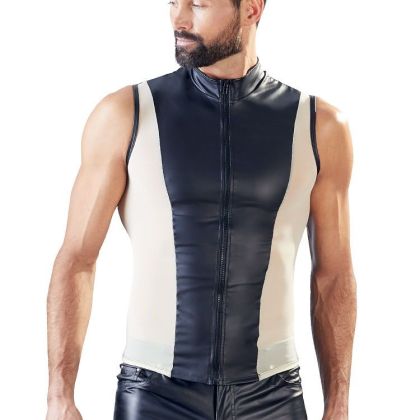 Zipshirt, schwarz/nude (M) Zipshirt, schwarz/nude (M)