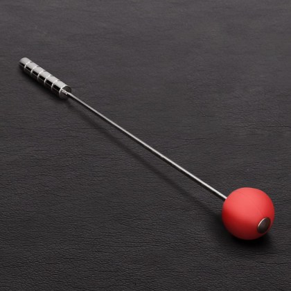 Triune Butt Bruiser Crop: Edelstahl-Gerte mit Silikonspitze, rot Triune Butt Bruiser Crop: Edelstahl-Gerte mit Silikonspitze, rot