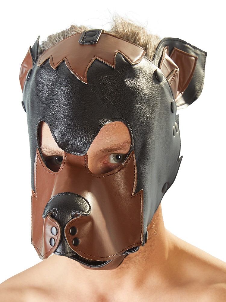 Hundemaske, schwarz/braun