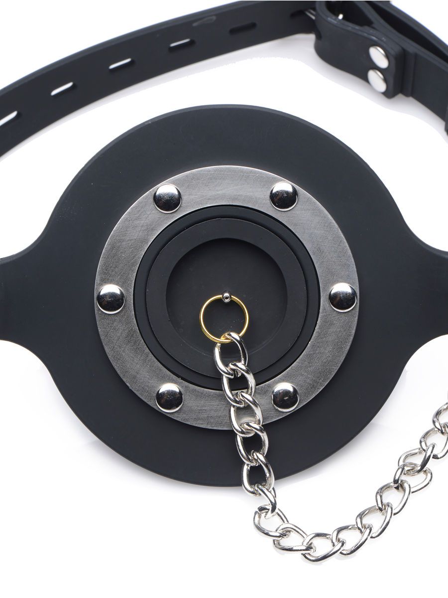 Master Series Pie Hole Silicone Feeding Gag: Mundknebel, schwarz